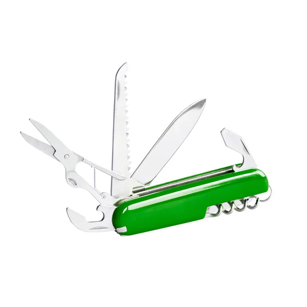 Green swiss knife — Stock Photo, Image