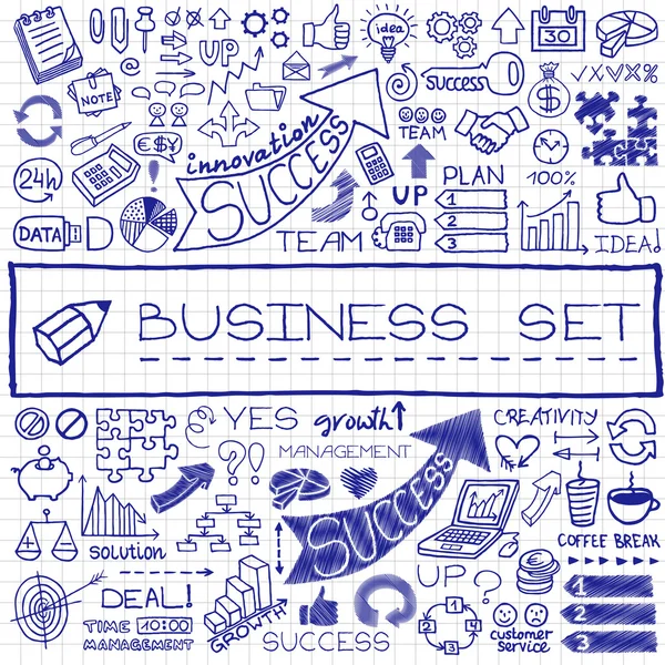 Handgezeichnete Business Reihe von icons. — Stockvektor