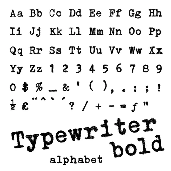 Typewriter bold alphabet. - Stok Vektor