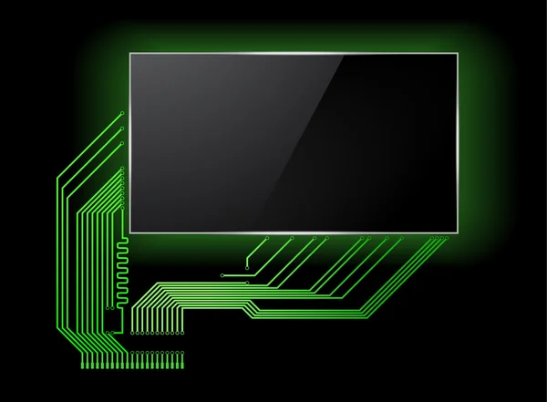 Circuit board with screen — Stock Vector