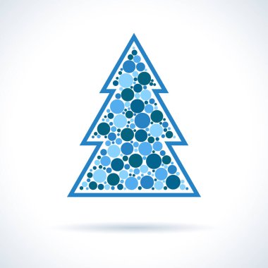 Noel ağacı sembolü. Xmas dekorasyonu. Gölgeli bilgi sembolü. Şenlik stili grafik tasarım ögesi. Geleneksel kutlama konsepti.