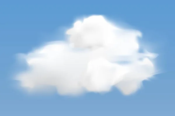 Realistic white cloud flying on blue sky background — Stock Vector