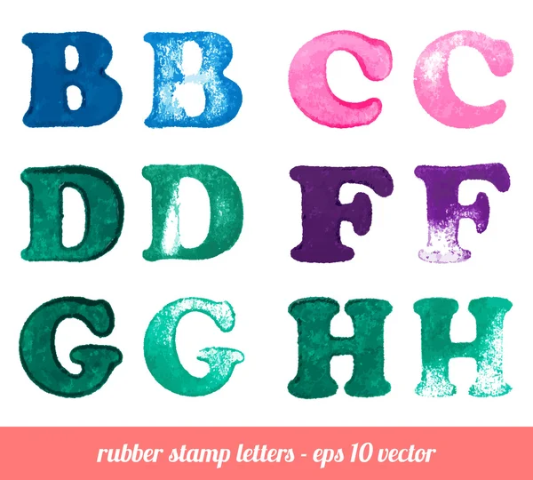 Isolated rubber stamp letters set. - Stok Vektor