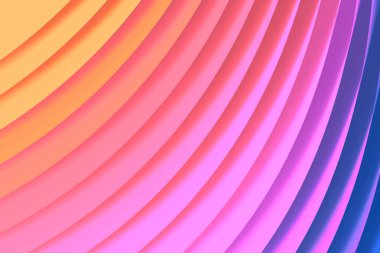 Renkli dalgalı çizgileri ve neon renkleri olan soyut bir arkaplan. 3B resimleme arkaplanı