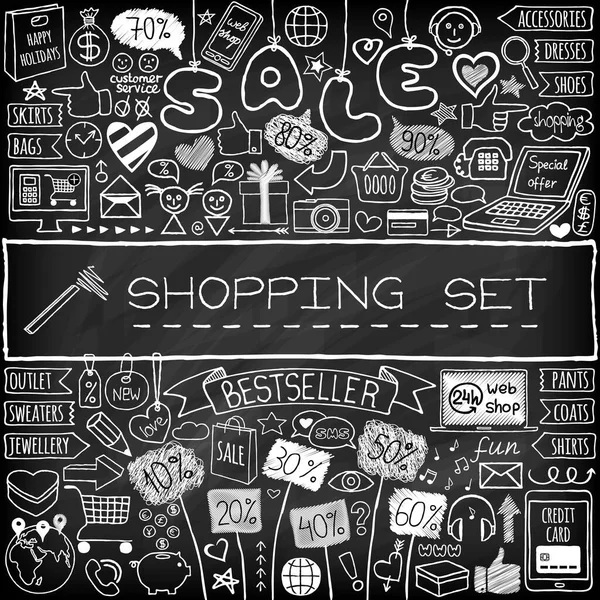 Shopping doodle set. — Stock Vector