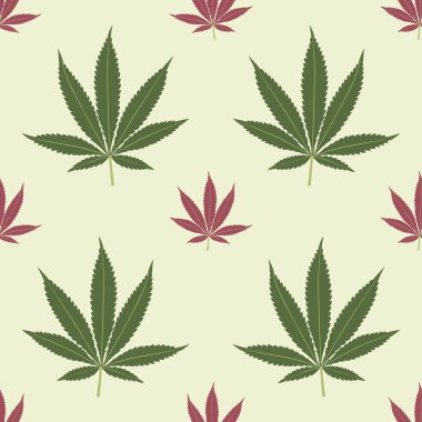 Geometrik yaprak desenli kusursuz marihuana arka planı