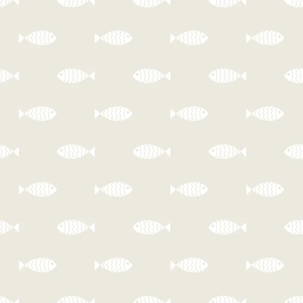 Nautical seamless pattern with swimming cartoon fish — Stock Vector