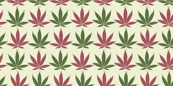 Nahtlose Marihuana Hintergrund mit geometrischen Blättern Muster — Stockvektor