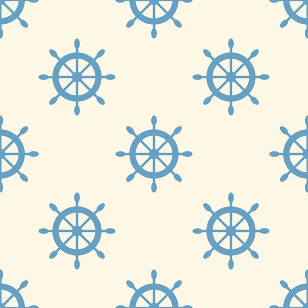 Nautical seamless pattern with geometric ship wheels — Stock Vector