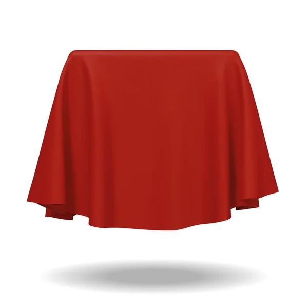 Красная ткань, покрывающая пустой шаблон векторной иллюстрации — стоковый вектор