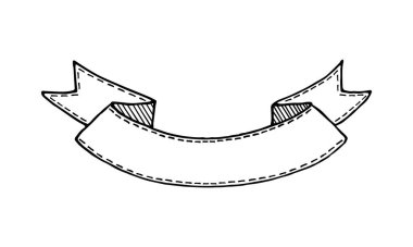 Beyaz üzerine el çizimi klasik pankart