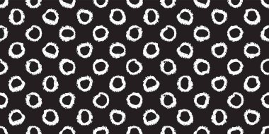 Polka noktasız desenli, elle boyanmış daireler. Vektör illüstrasyonu