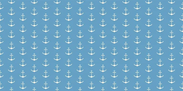 Patrón Náutico Sin Costura Con Anclas Barco Ilustración Vectorial — Archivo Imágenes Vectoriales