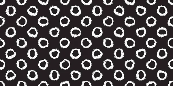 Polka noktasız desenli, elle boyanmış daireler. Vektör illüstrasyonu