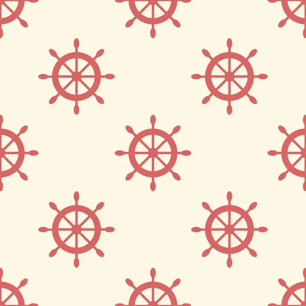 Nautical Seamless Pattern Ship Wheels Vector Illustration — Stock Vector