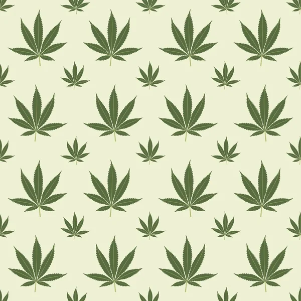 Seamless Marijuana Background Geometric Leaves Pattern Vector Illustration — Stock Vector