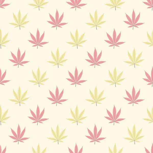 Nahtlose Marihuana Hintergrund Mit Geometrischen Blättern Muster Vektorillustration — Stockvektor
