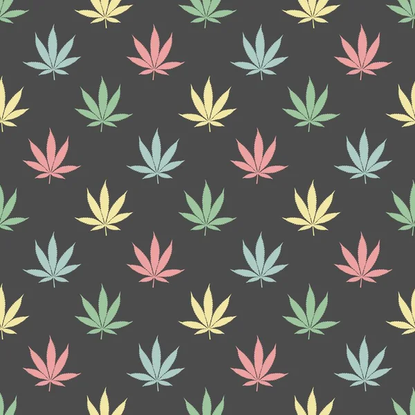 Fond Marijuana Sans Couture Avec Motif Géométrique Feuilles Illustration Vectorielle — Image vectorielle