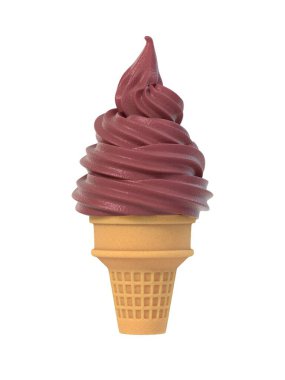 Waffle külahında çikolatalı dondurma.