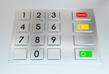 3B resimli ATM tuş takımı