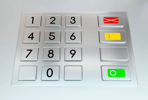 Atm-tastatur med tall 3D-illustrasjon – stockfoto