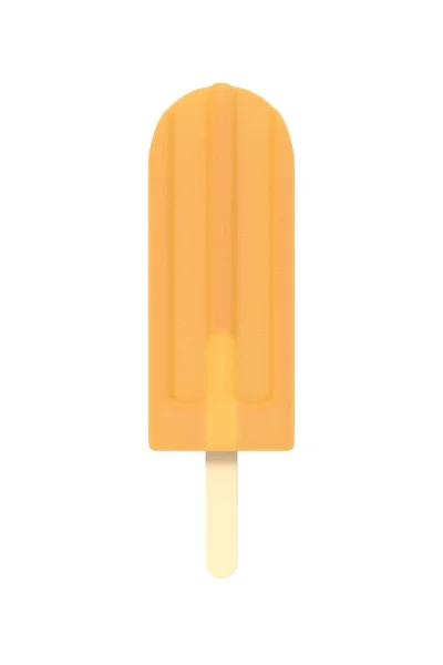 Orange Popsicle Icecream Stick Isolated White Background Delicious Bright Colored — Stock Photo, Image