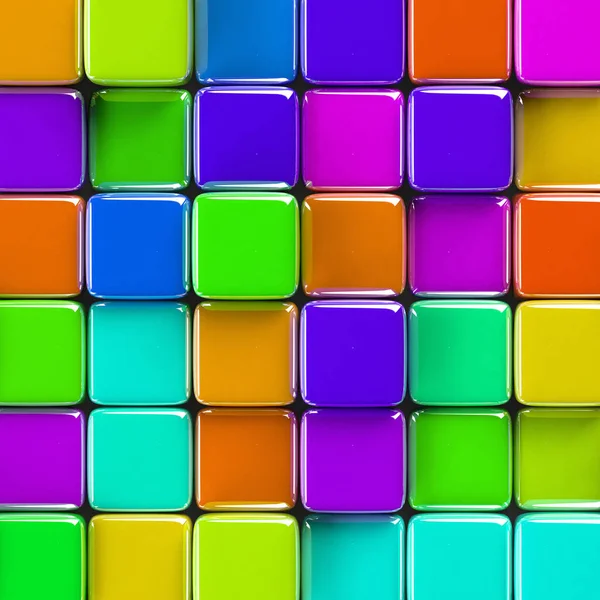 Abstrato Geométrico Com Cubos Vidro Colorido Altura Vários — Fotografia de Stock