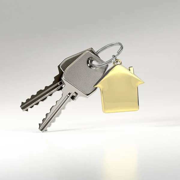 Keys with a house pendant. — Stock Photo, Image