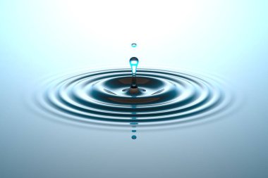 Su yüzeye düşen su damlası
