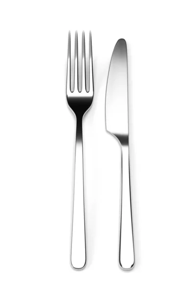 Forchetta e coltello isolati — Foto Stock