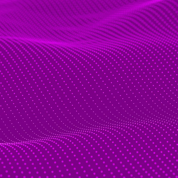 Violette Achtergrond Abstracte Bokeh Dots Golven Illustratie — Stockfoto