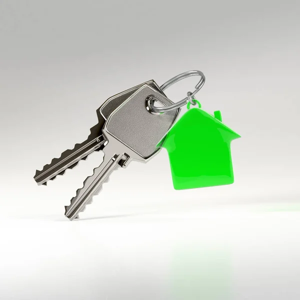 Keys with a house pendant — Stock Photo, Image
