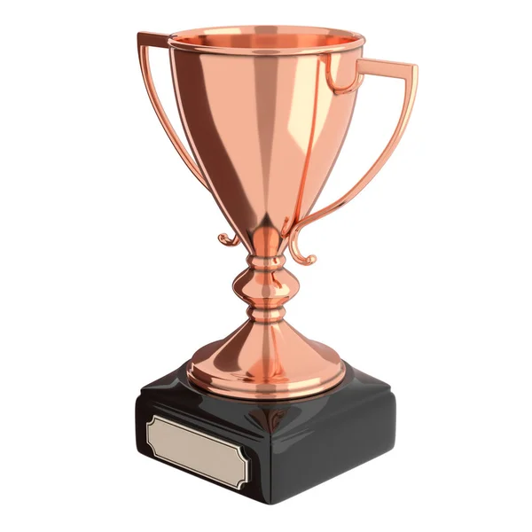 Bronz trófea kupa elszigetelt fehér háttér 3D illusztráció — Stock Fotó