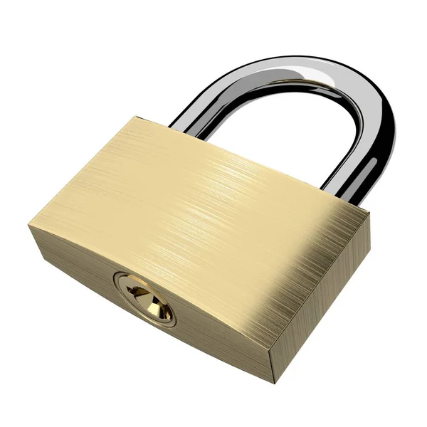 Closed lock isolated — Stock Photo, Image