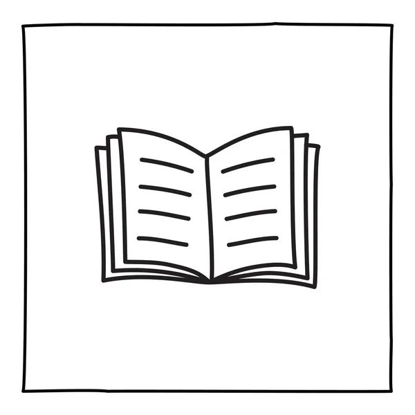 Doodle Book Icon Freehand Drawn Thin Line Minimalistic Style Display — Stockvektor