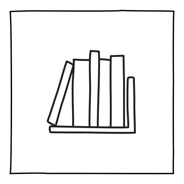 Doodle Book Shelf Icon Freehand Drawn Thin Line Minimalistic Style — Stockvektor