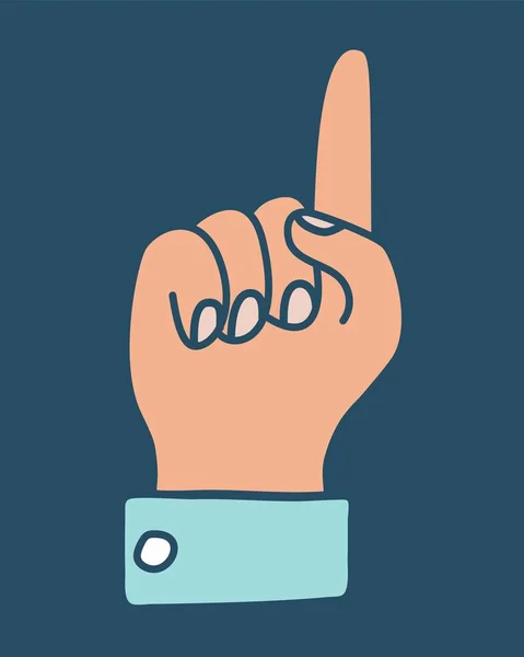 Παλάμη Δάχτυλο Δείχνει Προς Πάνω Χέρι Που Σύμβολο Χειρονομία Στυλ — Διανυσματικό Αρχείο