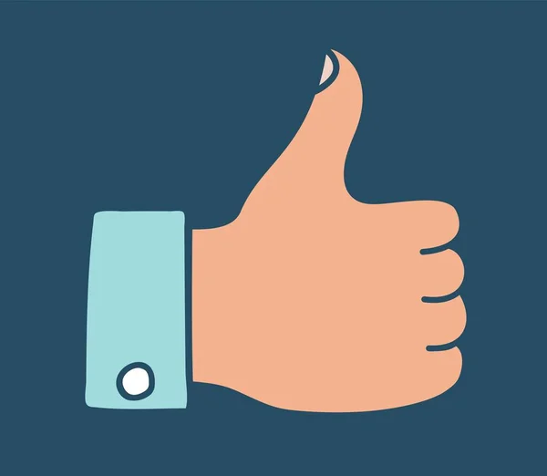 Doodle Thumbs Icon Logo Hand Drawn Gesture Symbol Line Art — Vetor de Stock