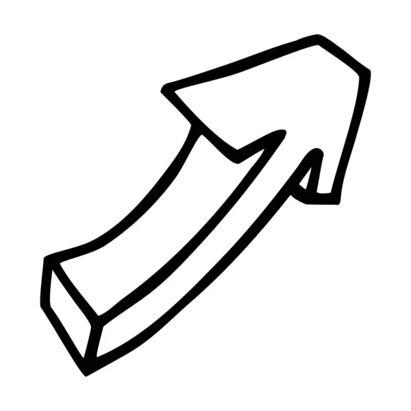 Doodle Flecha Símbolo Mano Dibujada Con Línea Delgada Elemento Diseño — Vector de stock