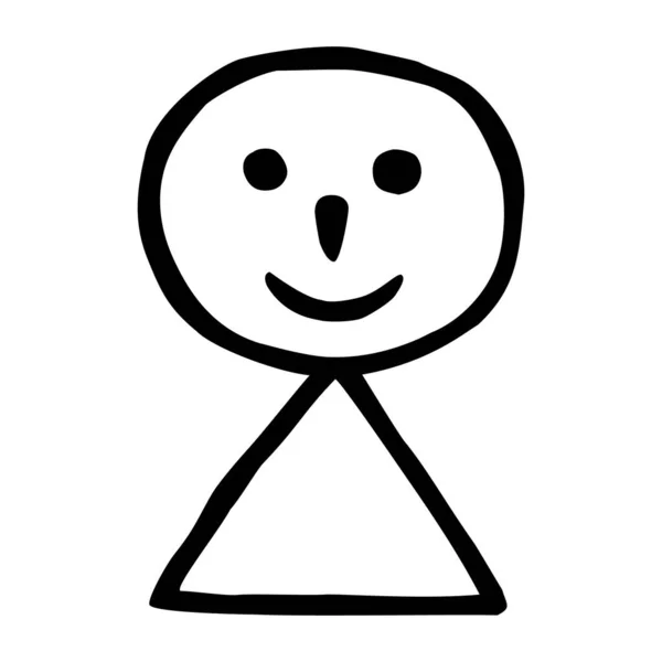 Doodle Woman Genderless Person Icon Logo Hand Drawn Thin Black — Stockvektor