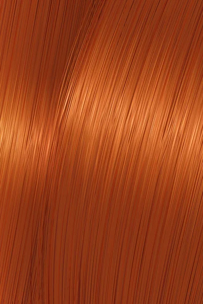 Realistisch Gouden Rode Rechte Haartextuur Met Glanzend Glanzend Glanzend Detail — Stockvector