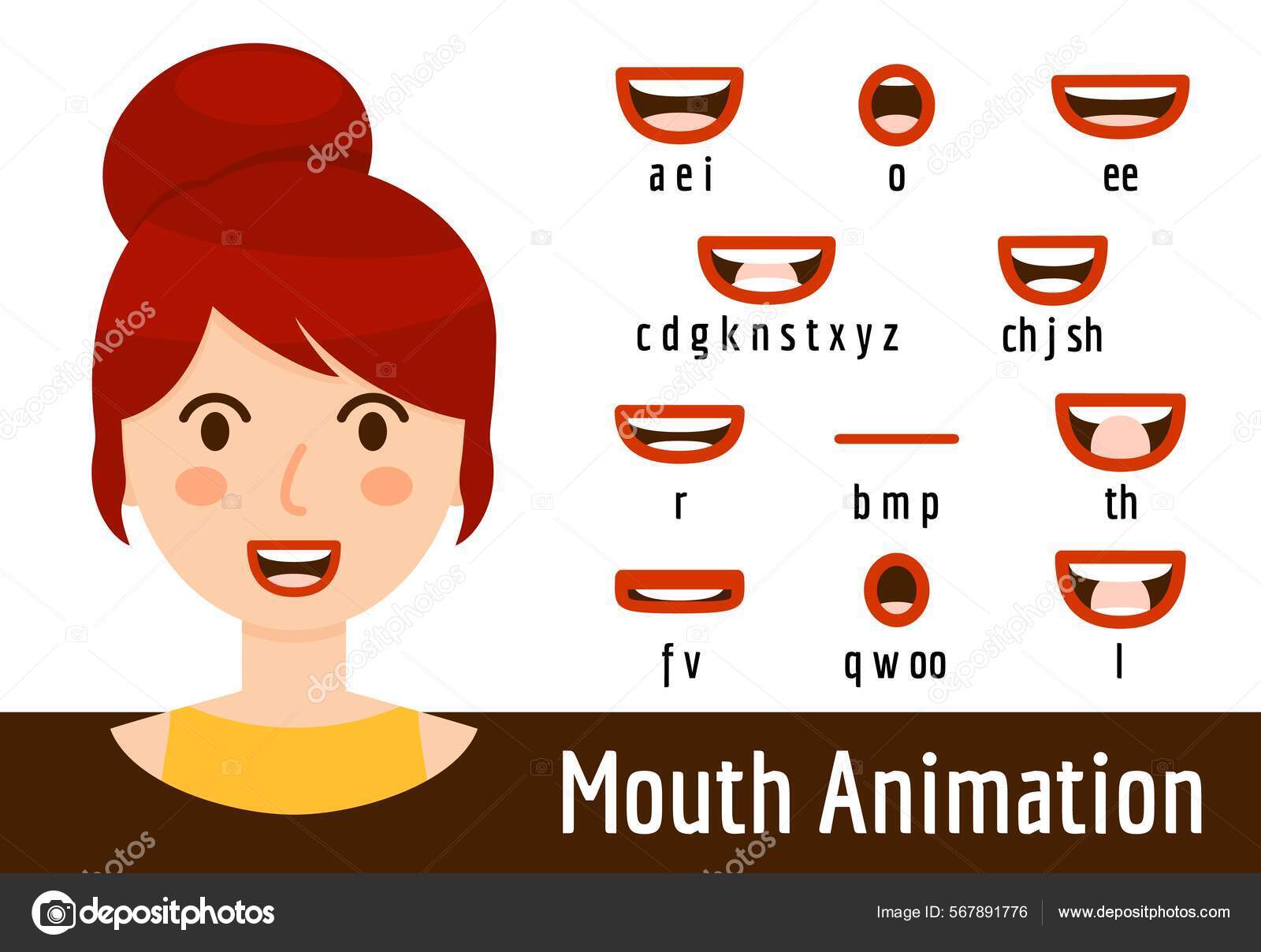 lábios de bocas falantes bonitos dos desenhos animados para