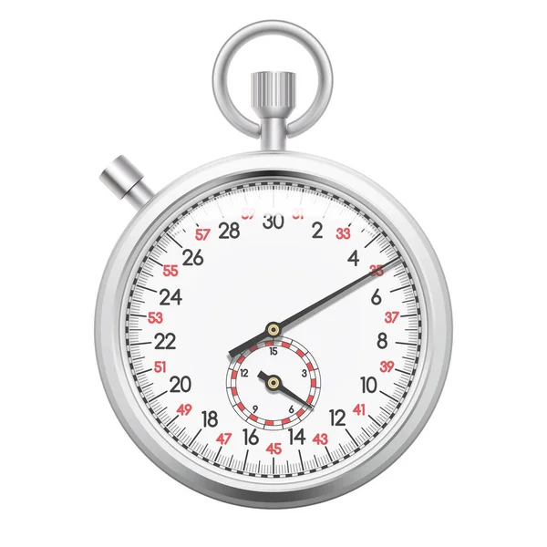 Reloj cronómetro realista stop aislado sobre fondo blanco — Vector de stock