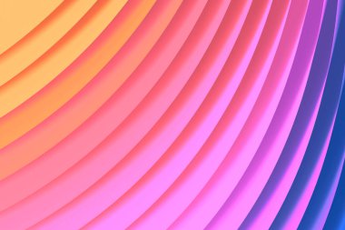 Renkli dalgalı çizgileri ve neon renkleri olan soyut bir arkaplan. 3B resimleme arkaplanı