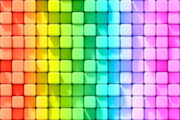 Abstract Rainbow Background Colorful Vivid Cubes Illustration Background — Stock Photo, Image