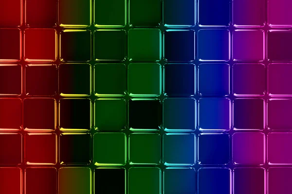 カラフルな鮮やかなキューブと抽象的な虹の背景 3Dイラストの背景 — ストック写真