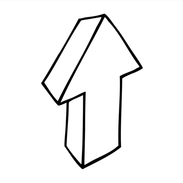 Doodle Się Ręka Symbol Strzałki Narysowane Cienką Linią Element Graficzny — Wektor stockowy