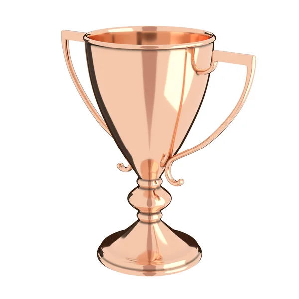 Rose Gold Bronze Trophy Cup Isolated White Background Victory Best — стоковое фото