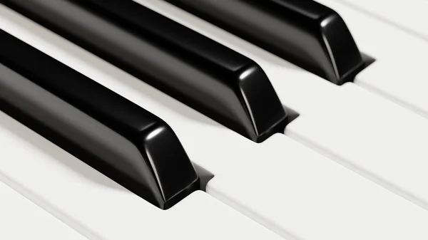 Zongora Billentyűzet Közeli Kilátás Fekete Fehér Billentyűk Zenei Háttér Illusztráció — Stock Fotó