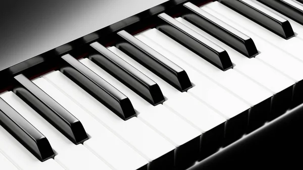 Πληκτρολόγιο Πιάνο Από Κοντά Άποψη Των Μαύρων Και Λευκών Πλήκτρων — Φωτογραφία Αρχείου